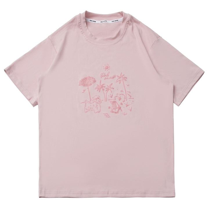 Soft Pastel Colors Graphic Print  Loose Fit Summer T-Shirts