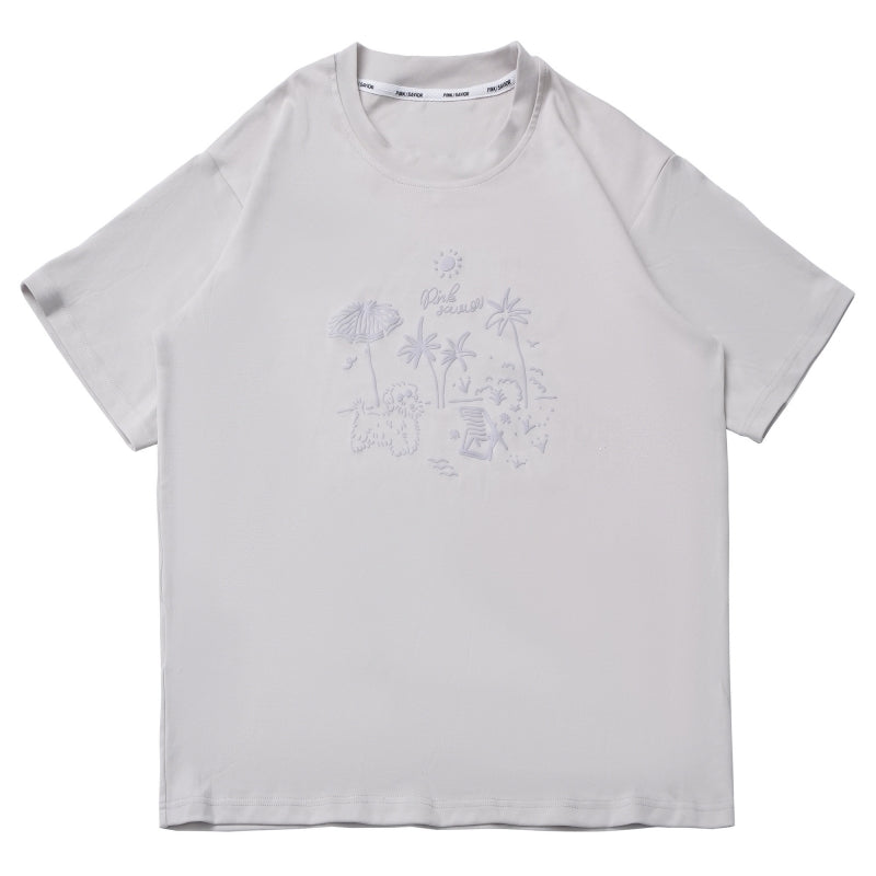 Soft Pastel Colors Graphic Print  Loose Fit Summer T-Shirts