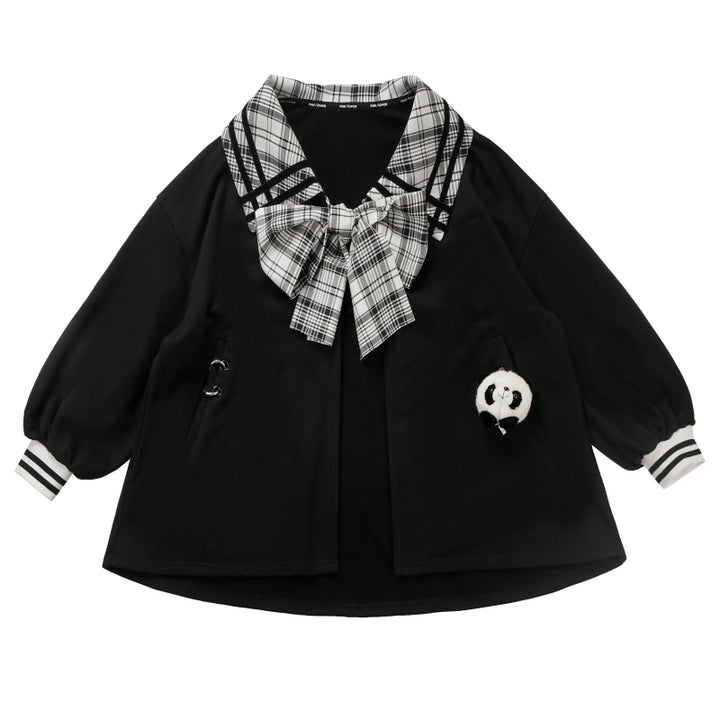 Plaid School Uniform Bow Coat / Hoodie / Shirt / Skirt / Leg Warmers