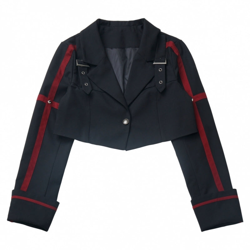 Gothic Schoolgirl Cropped Blazer / Shirt / Jacket / Skirt / Cross Leg Warmers