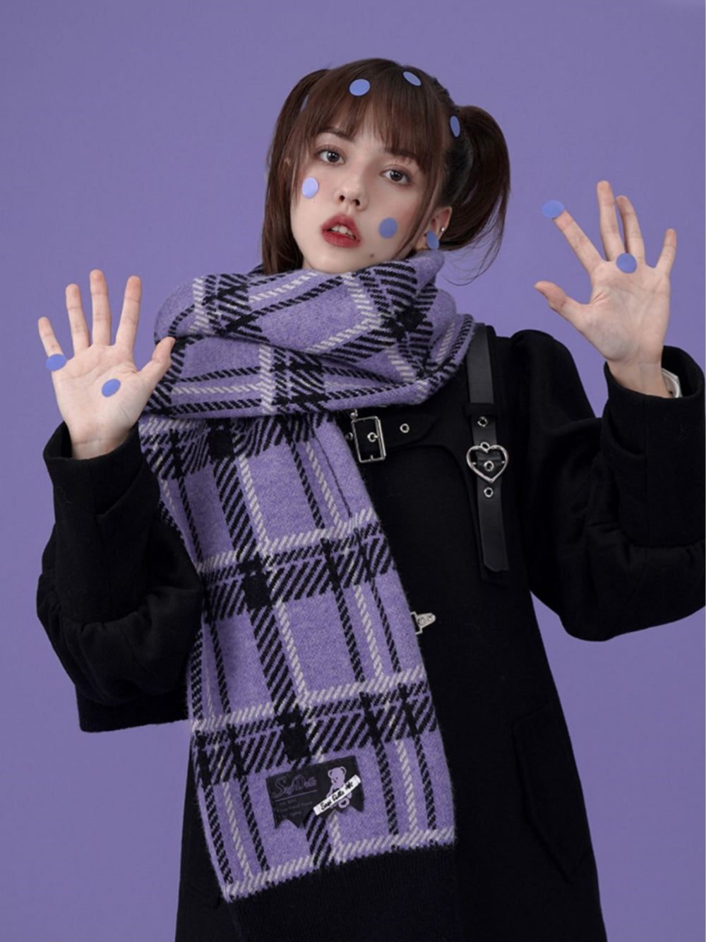 Purple Plaid Winter Scarf