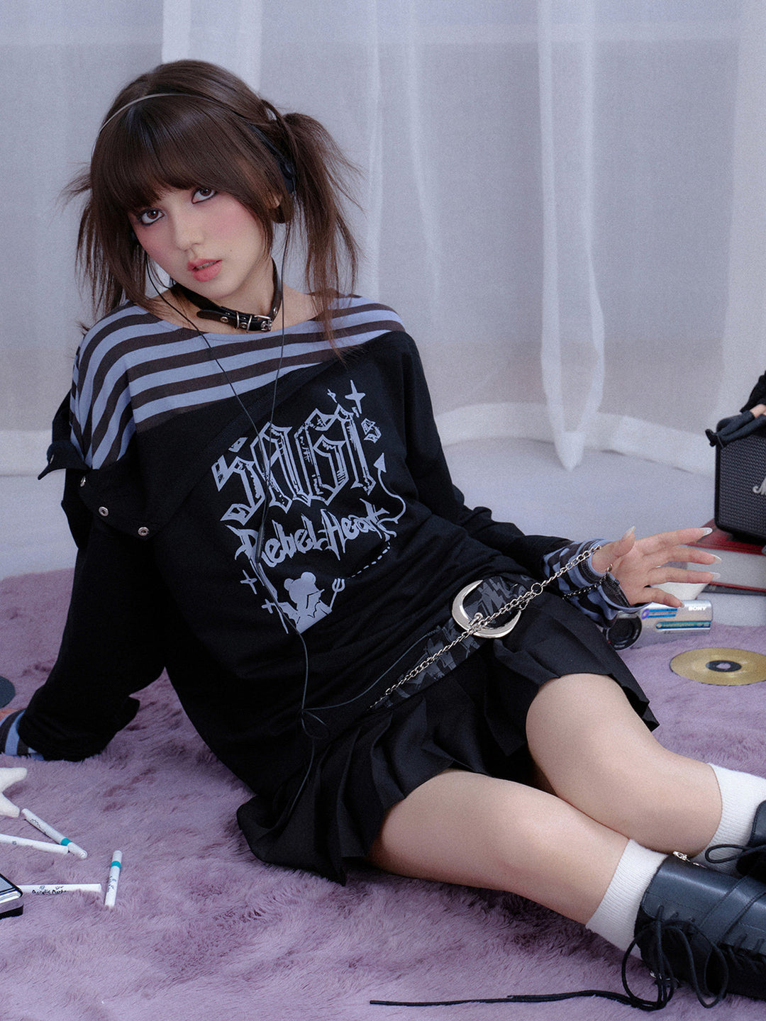 Rebel Heart Layered Graphic Hoodie