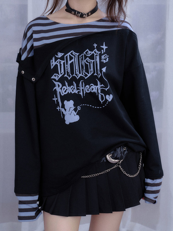 Rebel Heart Layered Graphic Hoodie
