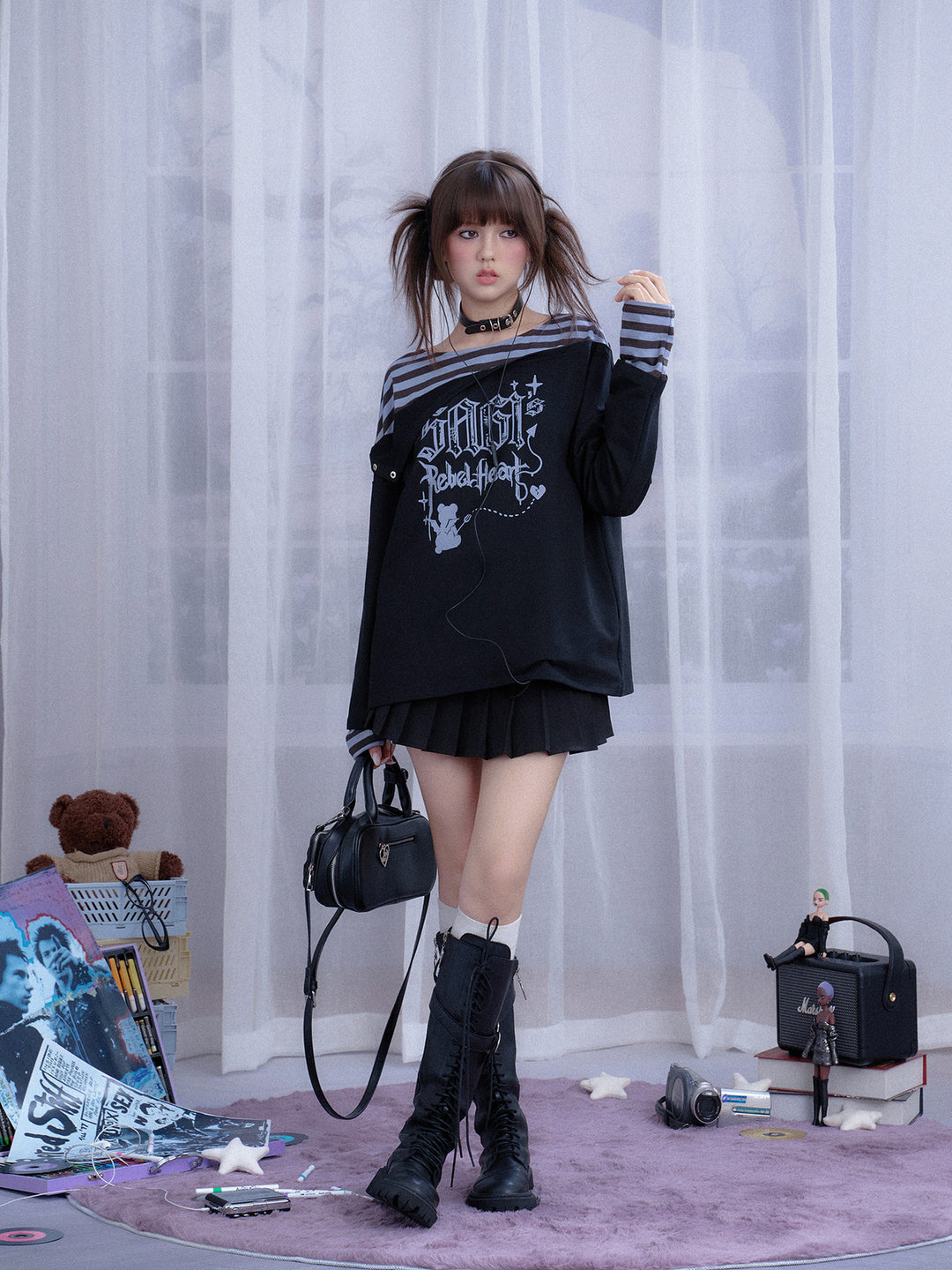 Rebel Heart Layered Graphic Hoodie
