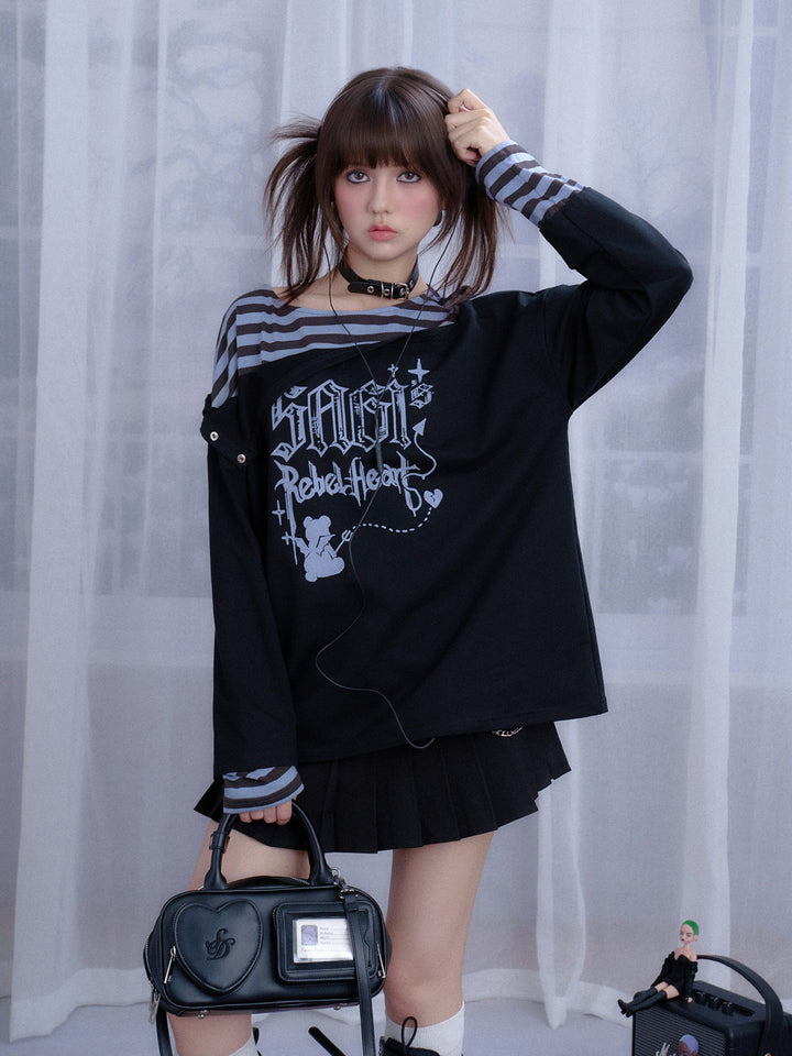 Rebel Heart Layered Graphic Hoodie