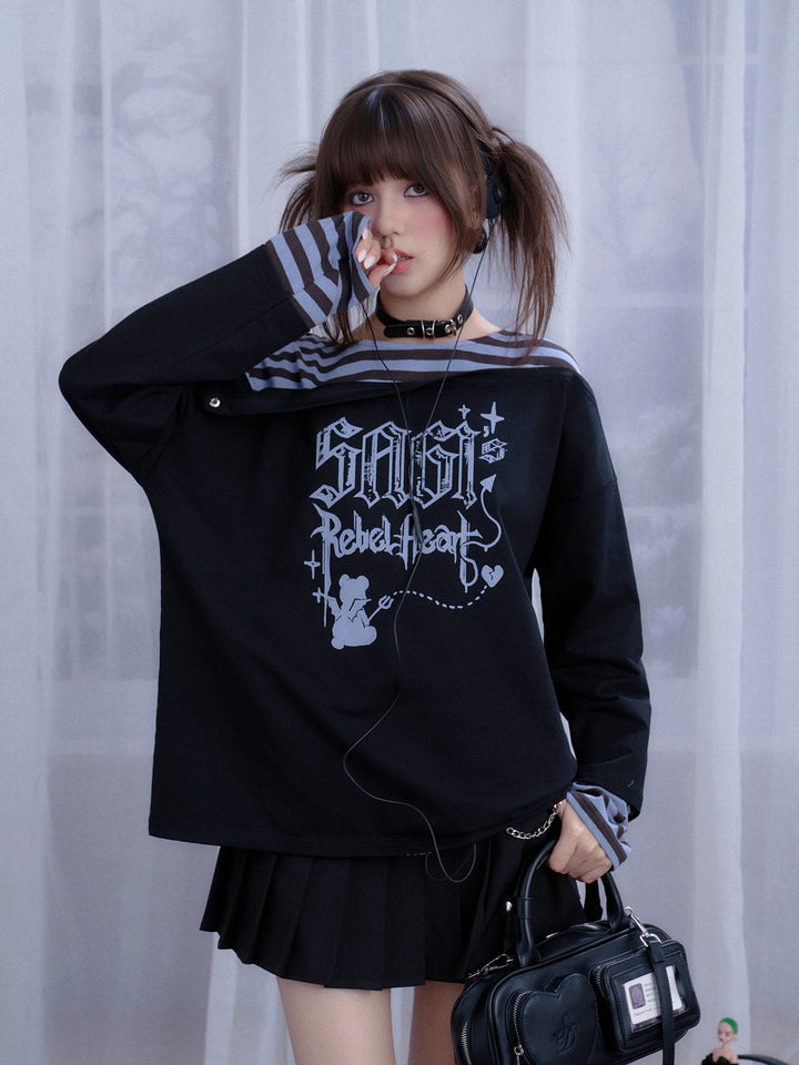 Rebel Heart Layered Graphic Hoodie