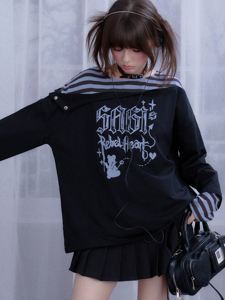 Rebel Heart Layered Graphic Hoodie