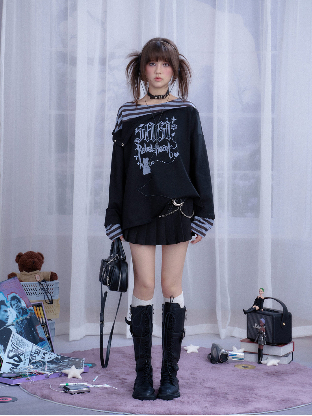 Rebel Heart Layered Graphic Hoodie