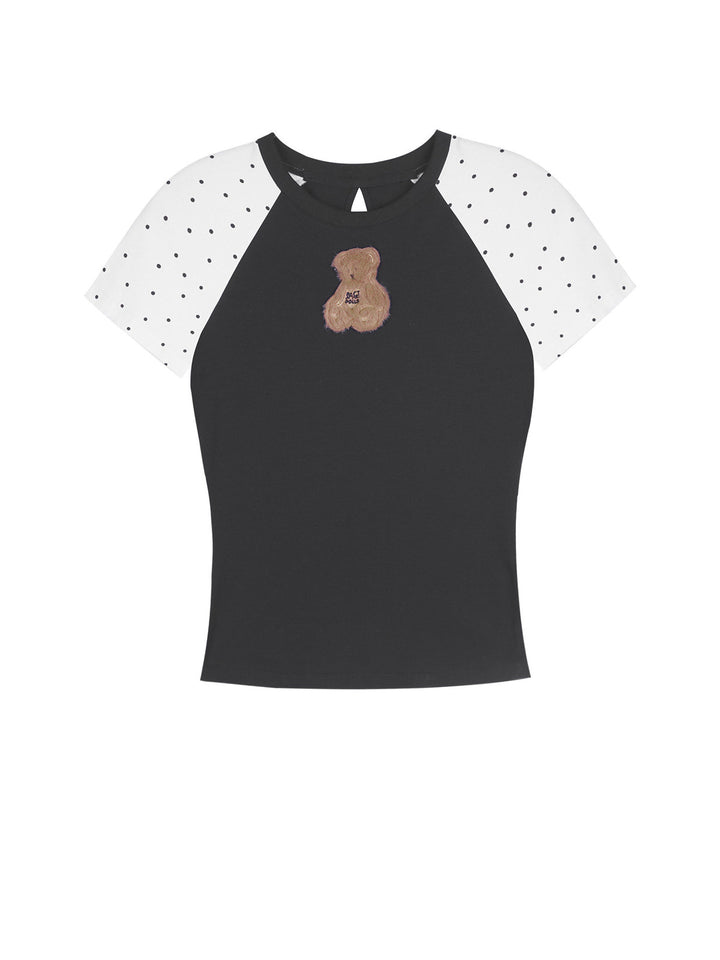 Teddy Bear Polka Dot Raglan T-Shirt