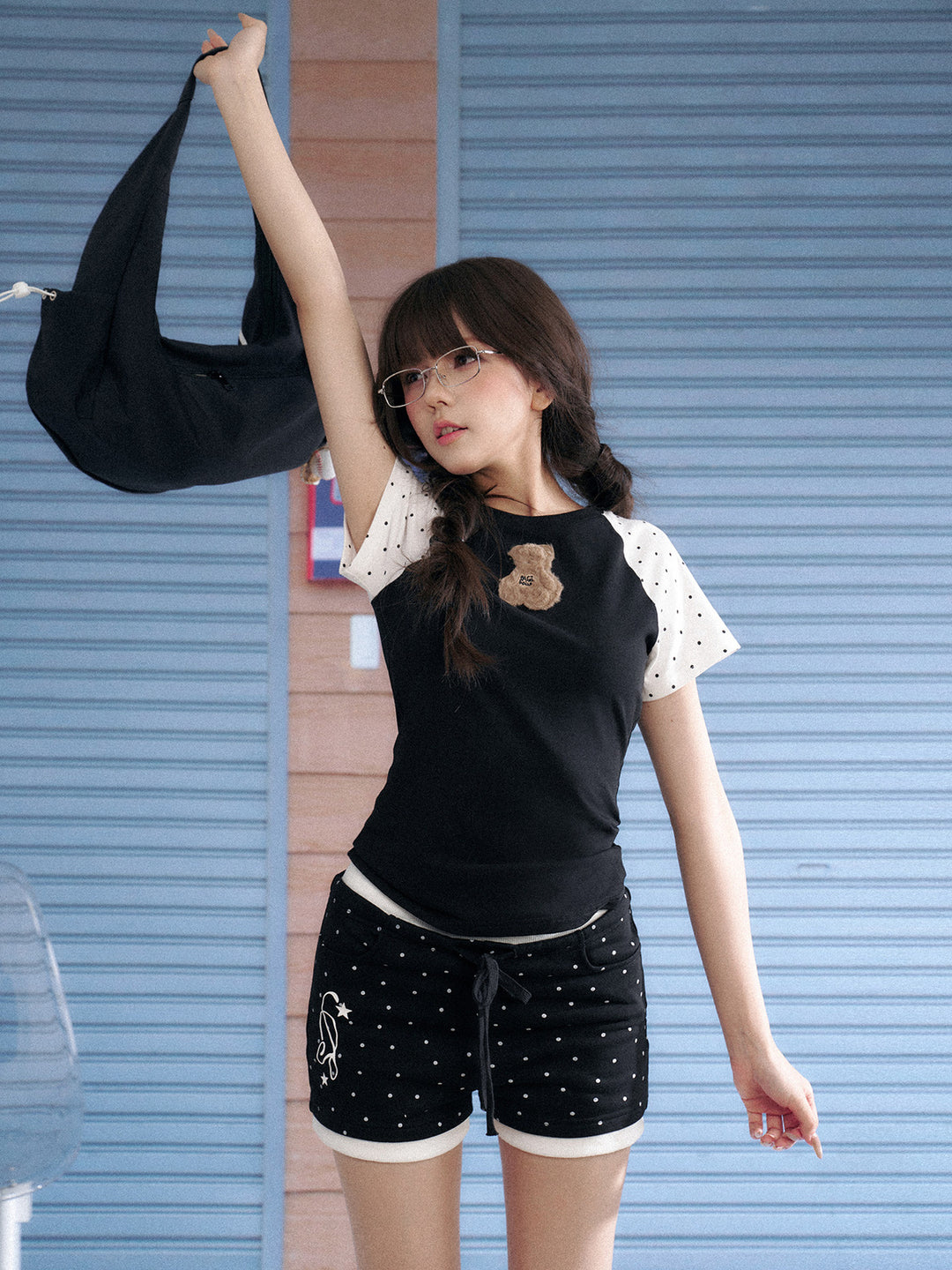 Teddy Bear Polka Dot Raglan T-Shirt