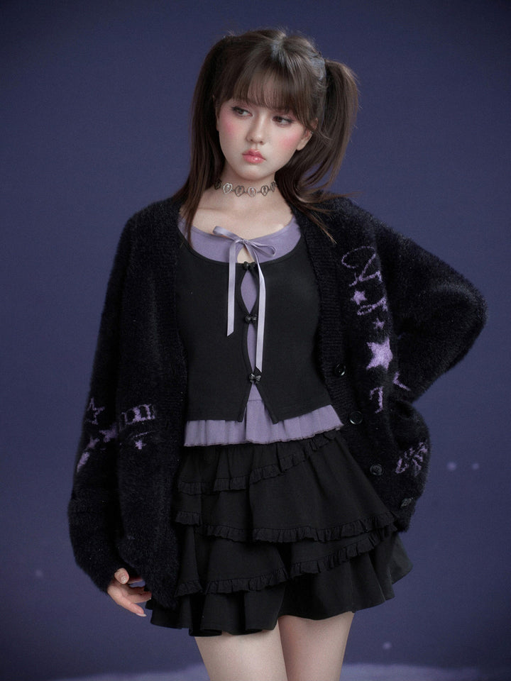 Faux Layered Bow Ruffle Top