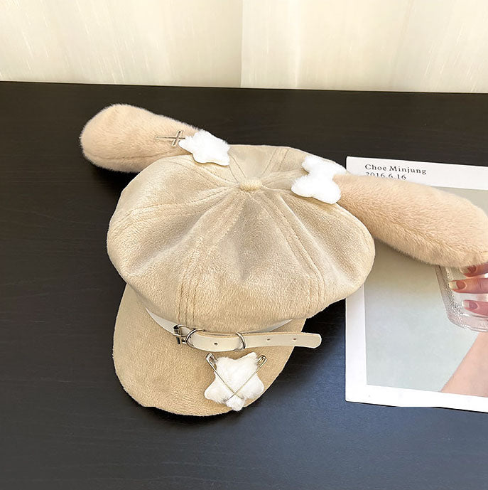 Cute Plush Bunny Ear Cap