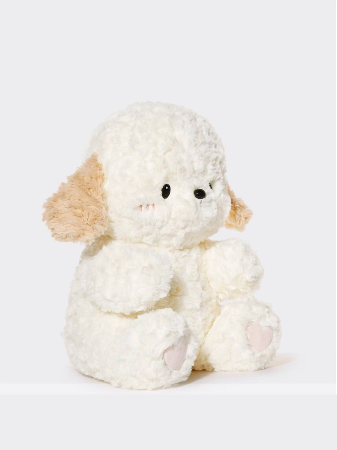 Cream Puppy Heart Paw Plush Toy