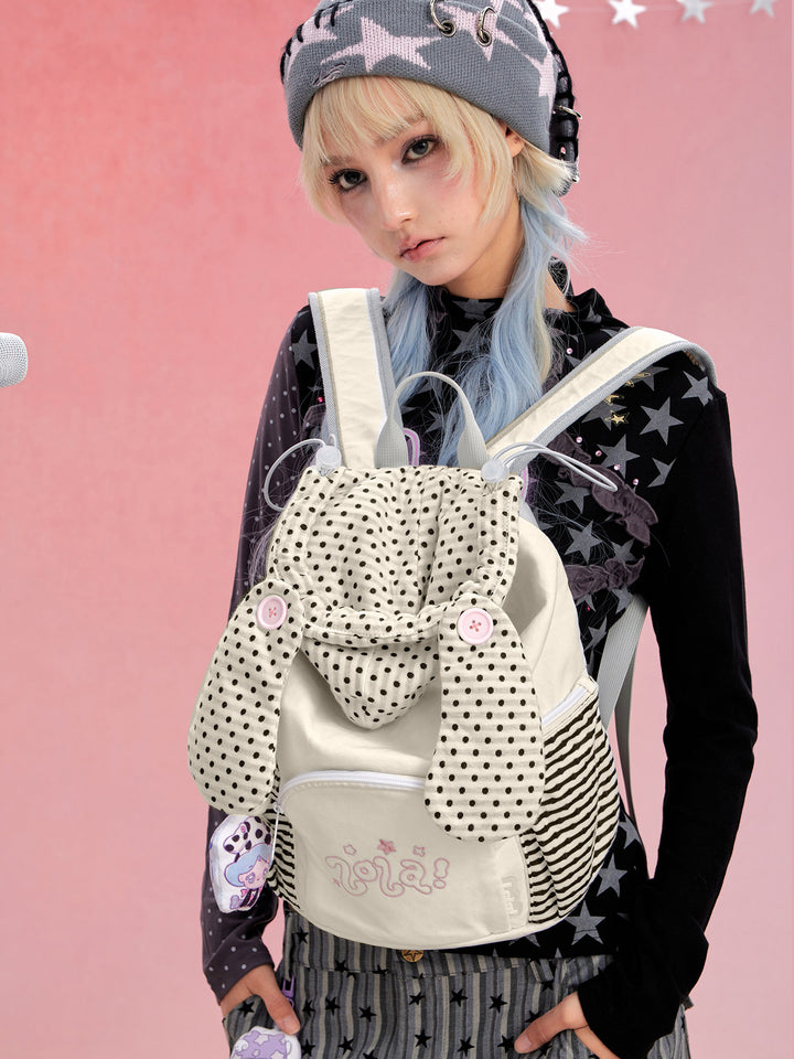Polka Dot Flap Mini Backpack