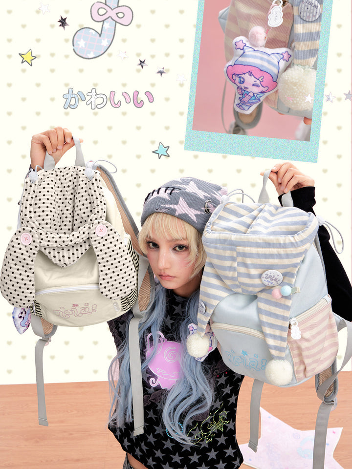Polka Dot Flap Mini Backpack