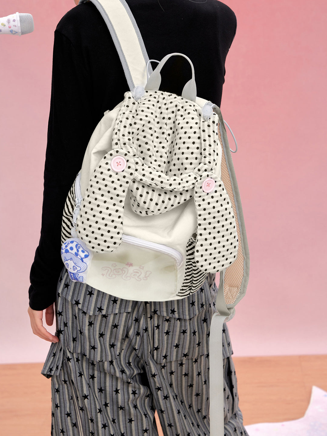 Polka Dot Flap Mini Backpack