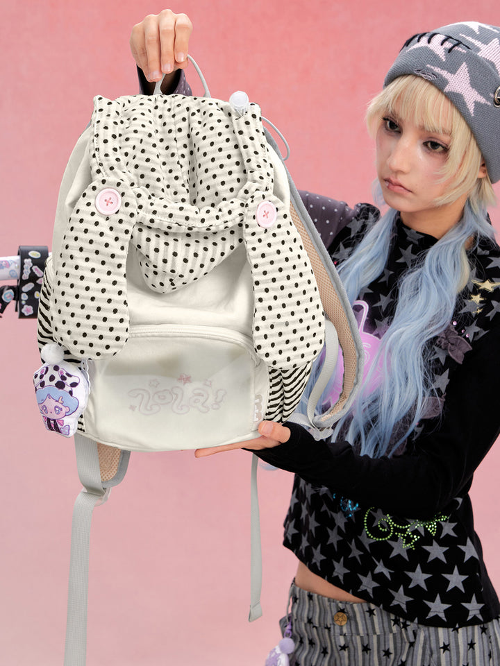 Polka Dot Flap Mini Backpack