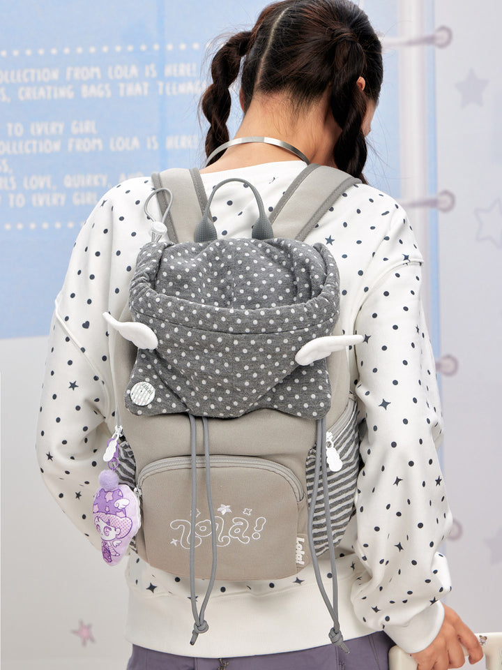 Polka Dot Flap Mini Backpack