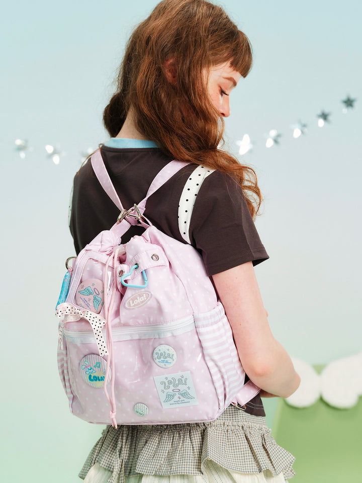2-Way Convertible Star Print Drawstring Ita Bag