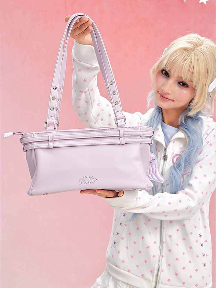 Y2K Angel Wing Long Barrel Ita Shoulder Bag