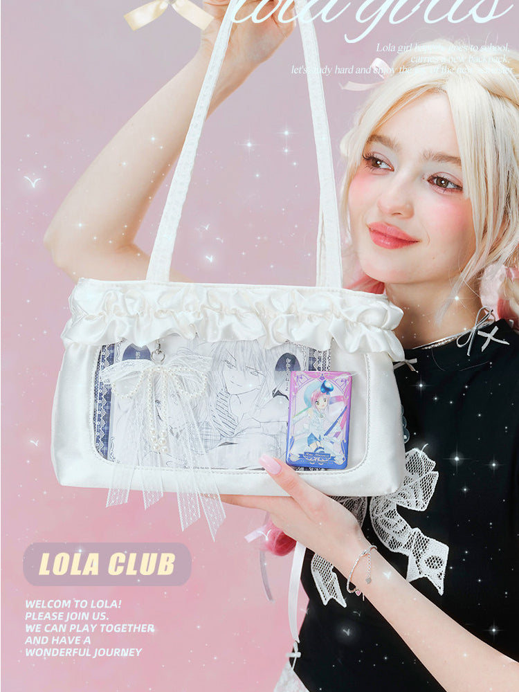Satin Ruffle Balletcore Ita Underarm Bag