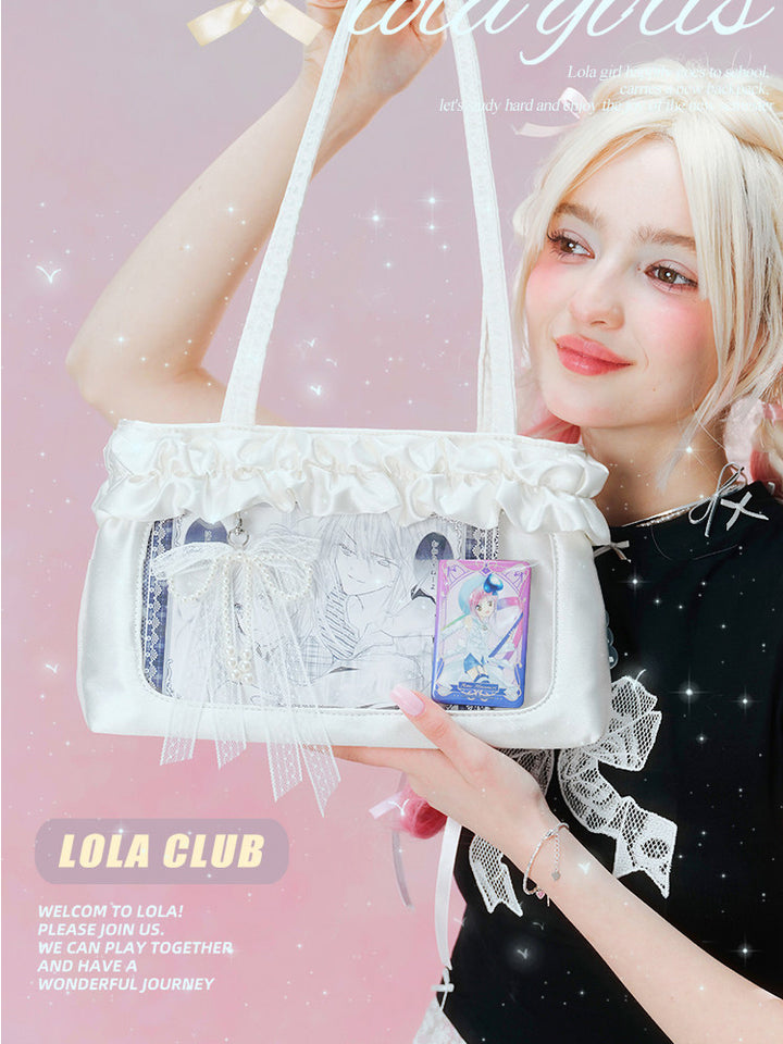 Satin Ruffle Balletcore Ita Underarm Bag