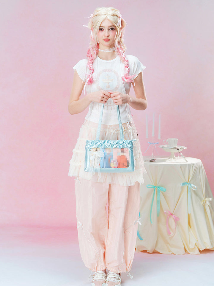 Satin Ruffle Balletcore Ita Underarm Bag