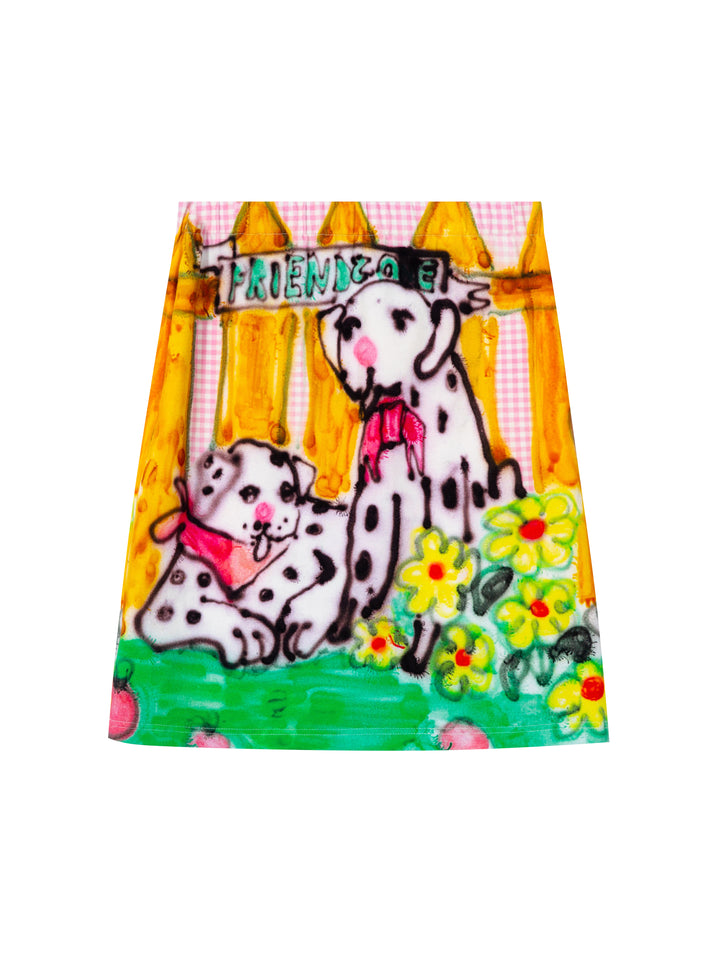 Dalmatian Floral Print Midi Skirt