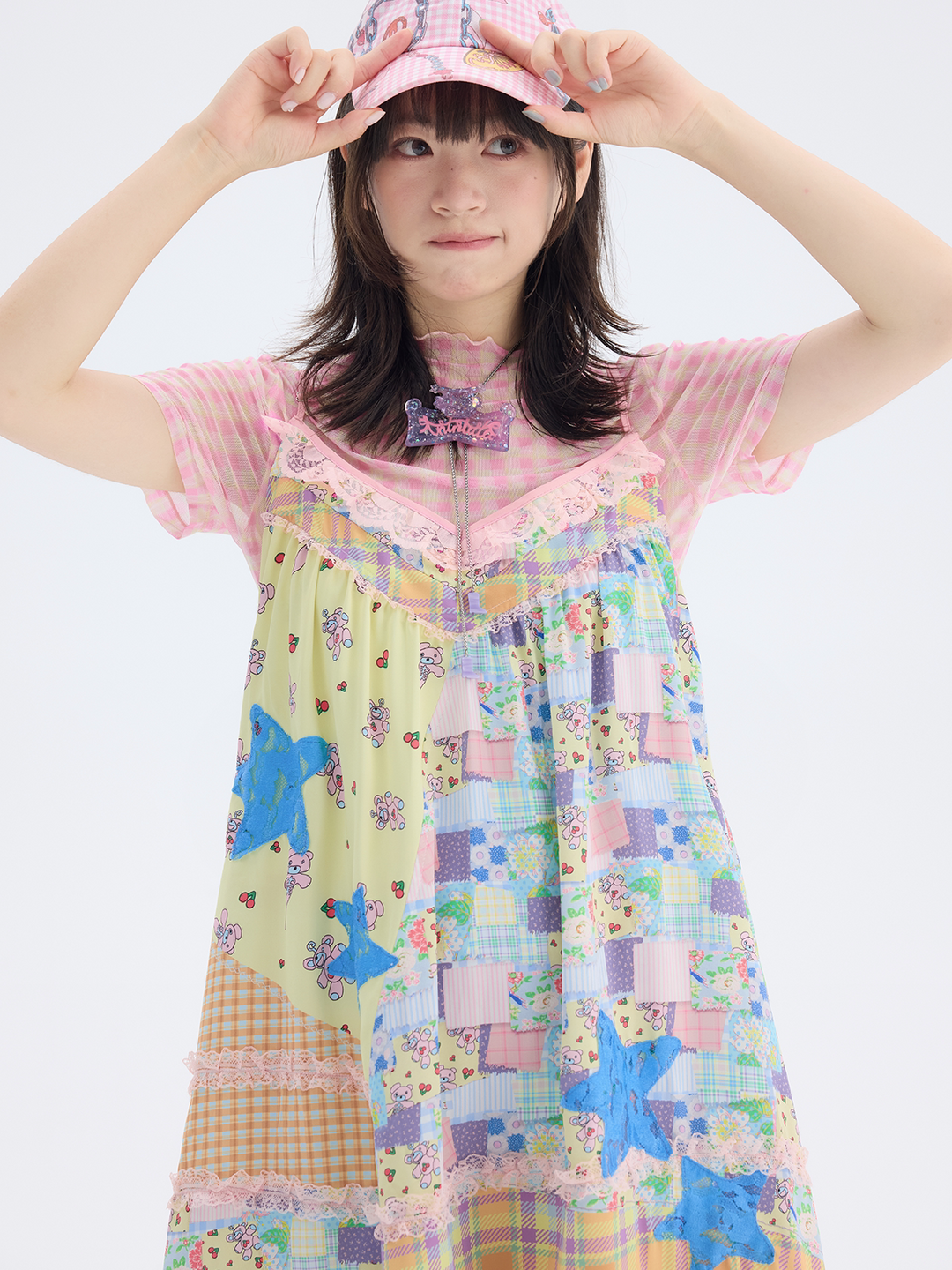 Colorful Patchwork Lace Cami Dress