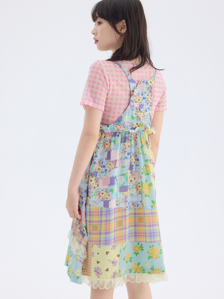 Colorful Patchwork Lace Cami Dress