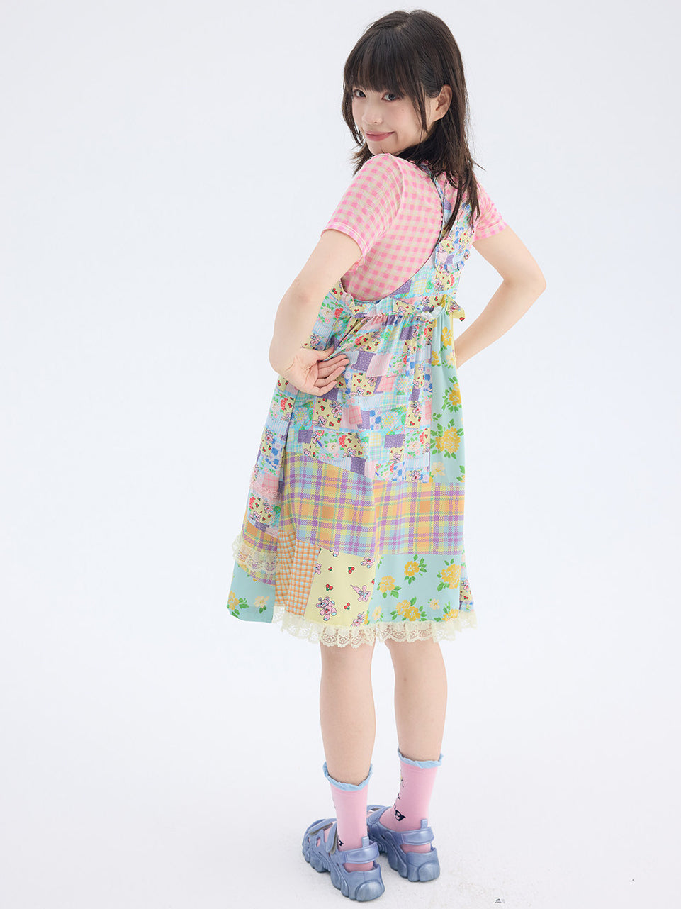 Colorful Patchwork Lace Cami Dress