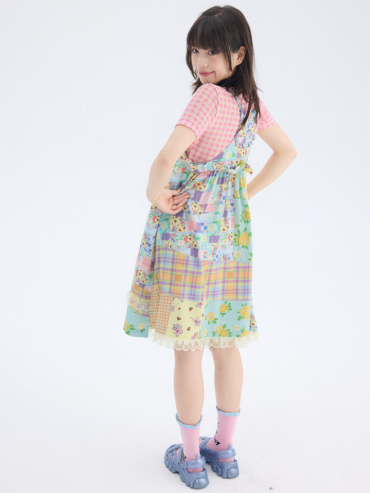Colorful Patchwork Lace Cami Dress