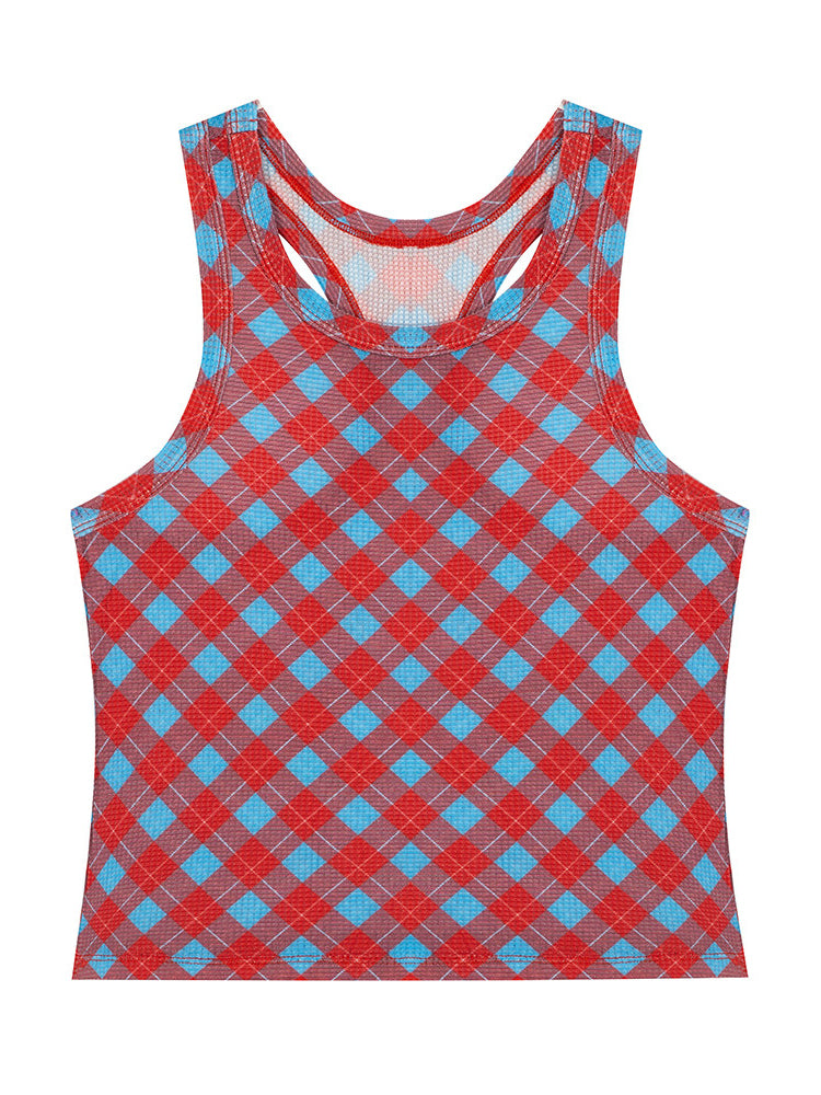 Argyle Mesh Tank Top