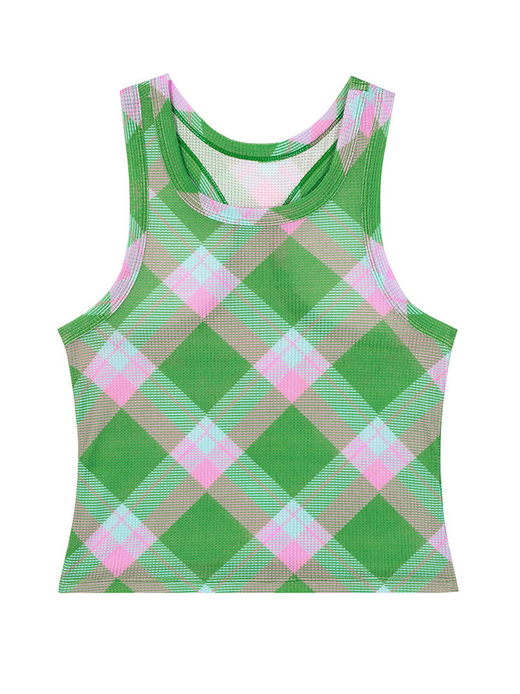 Argyle Mesh Tank Top