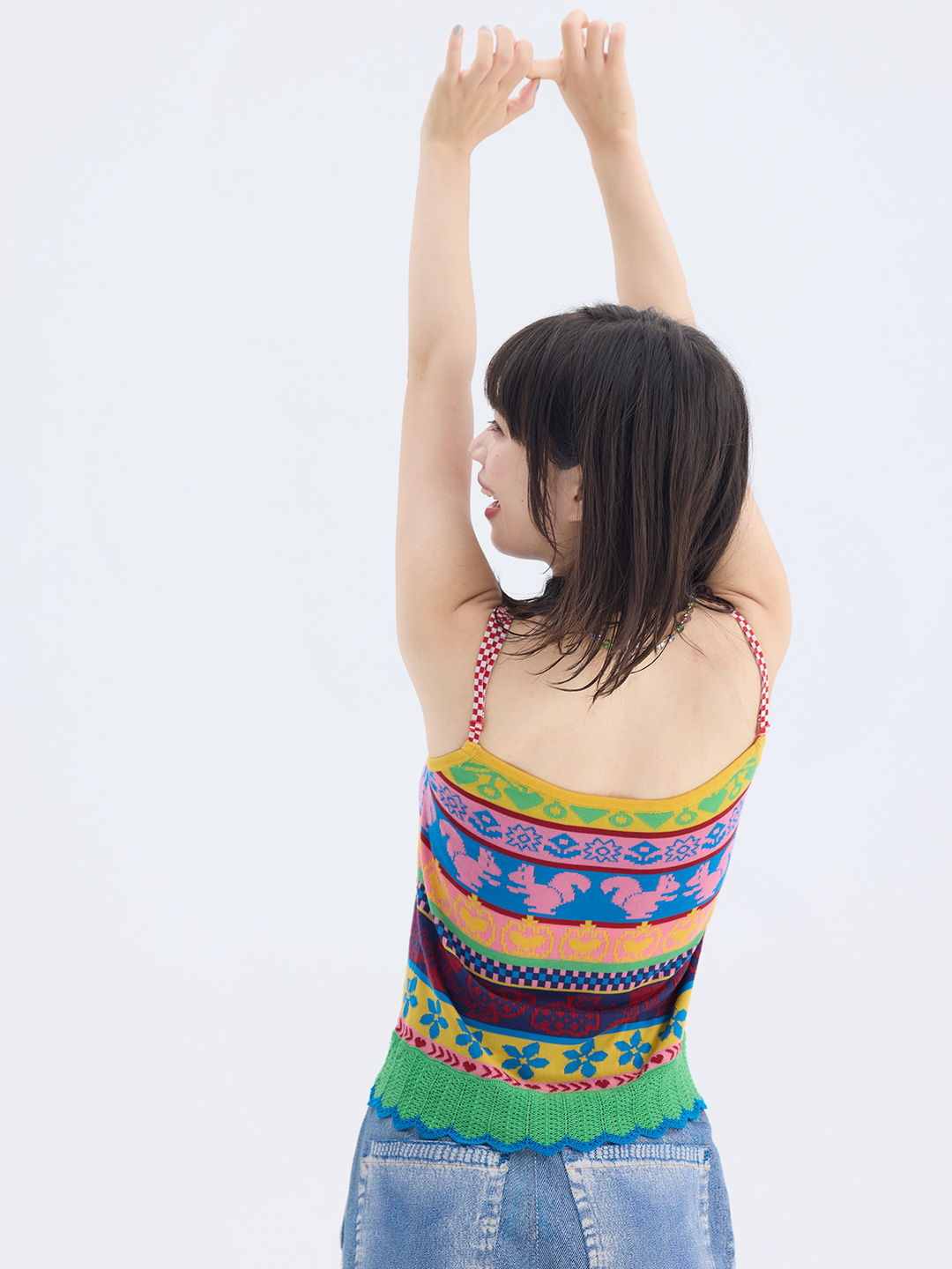 Retro Fair Isle Knit Cami Top