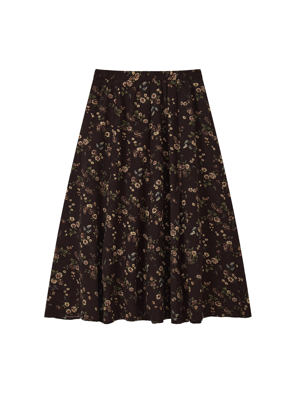 Vintage Ditsy Floral A-Line Midi Skirt