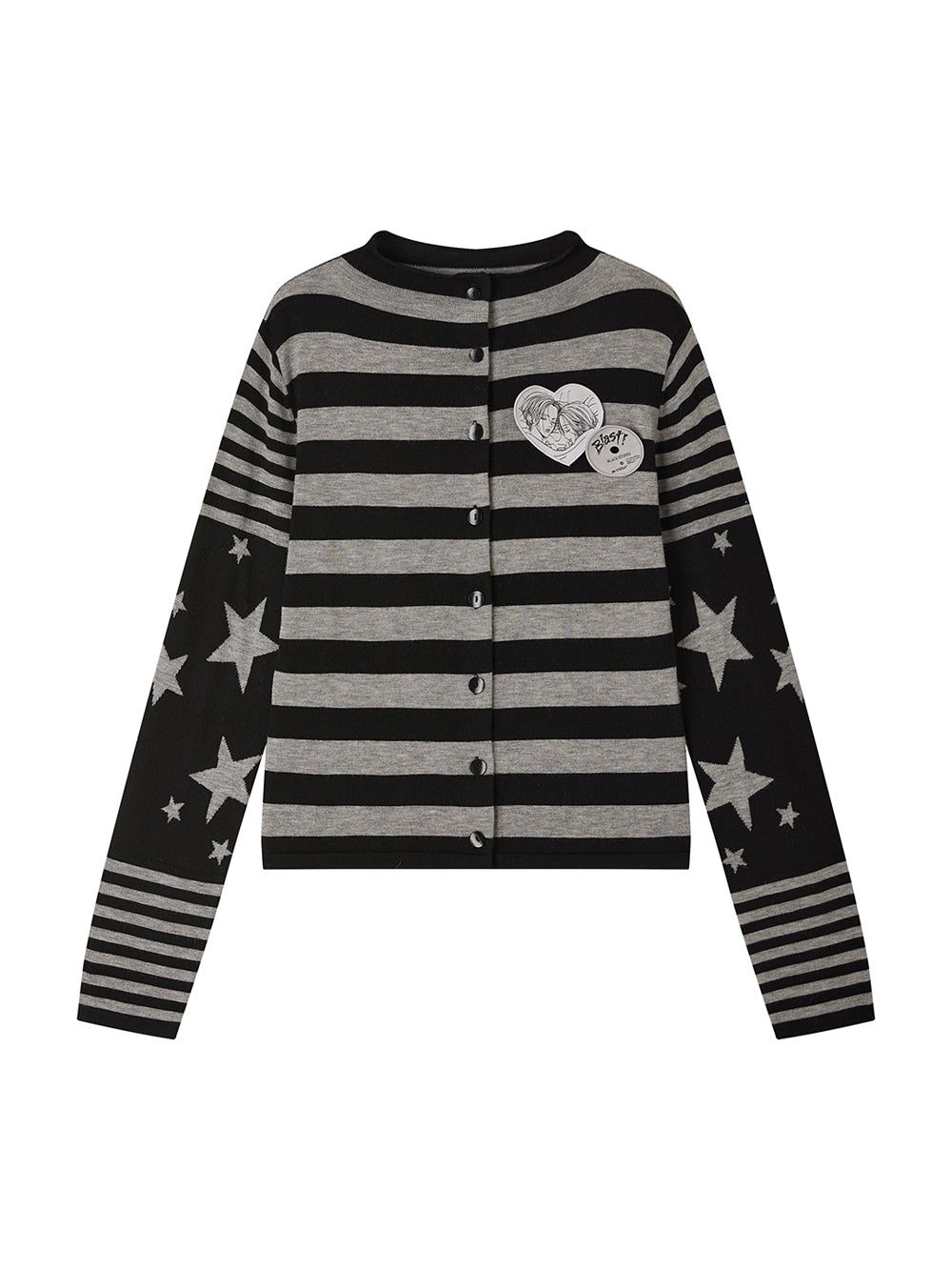 Punk Striped Star Sleeve Cardigan