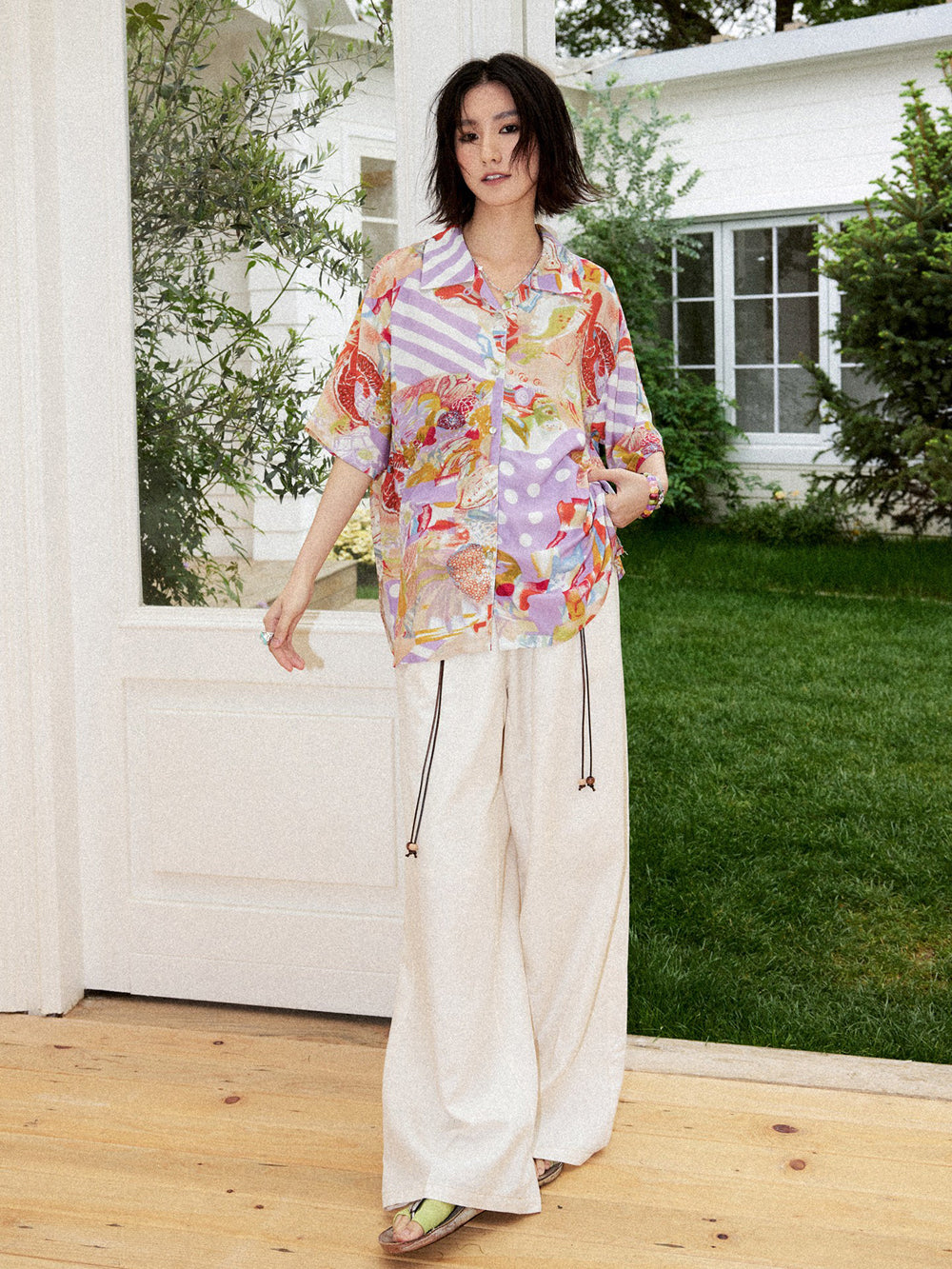 Vintage Inspired Pastel Abstract Patchwork Shirt