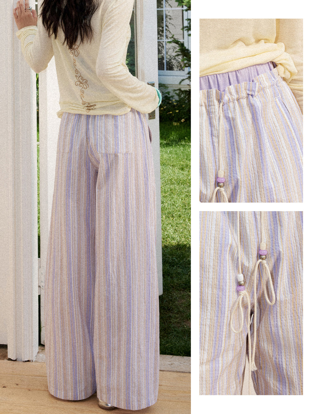 Soft Girl Striped Wide Leg Pants