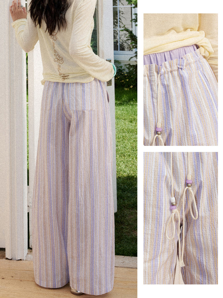 Soft Girl Striped Wide Leg Pants
