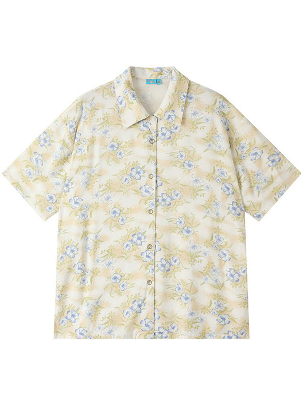 Vintage Blue Floral Button Up Shirt