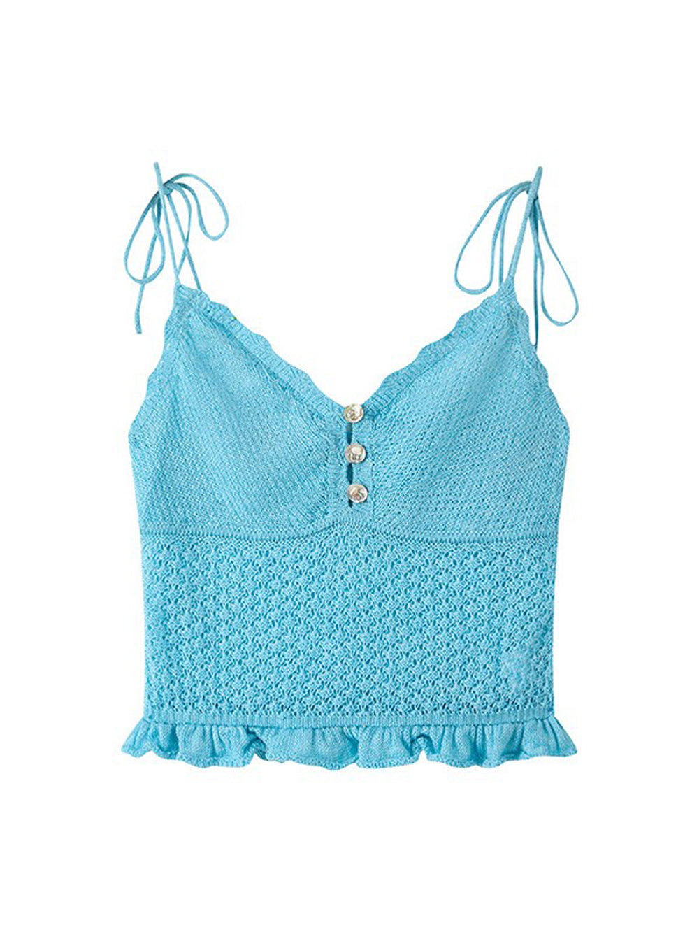 Crochet Tie Shoulder Cami Top