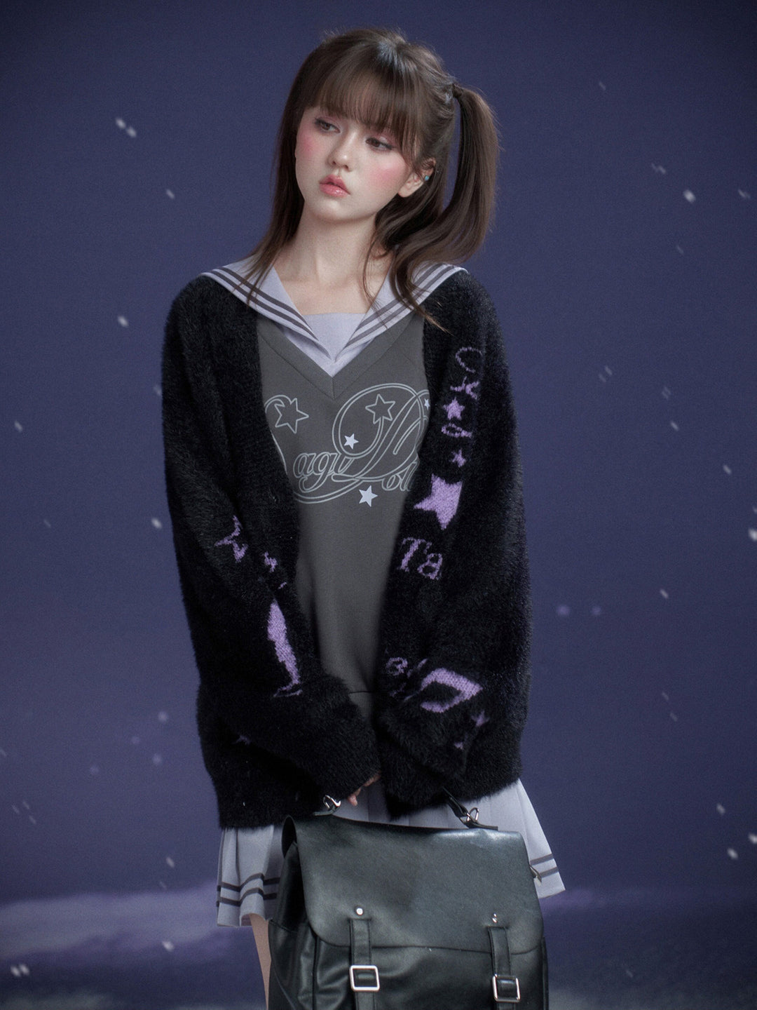Sailor Bow Sweatshirt Mini Dress