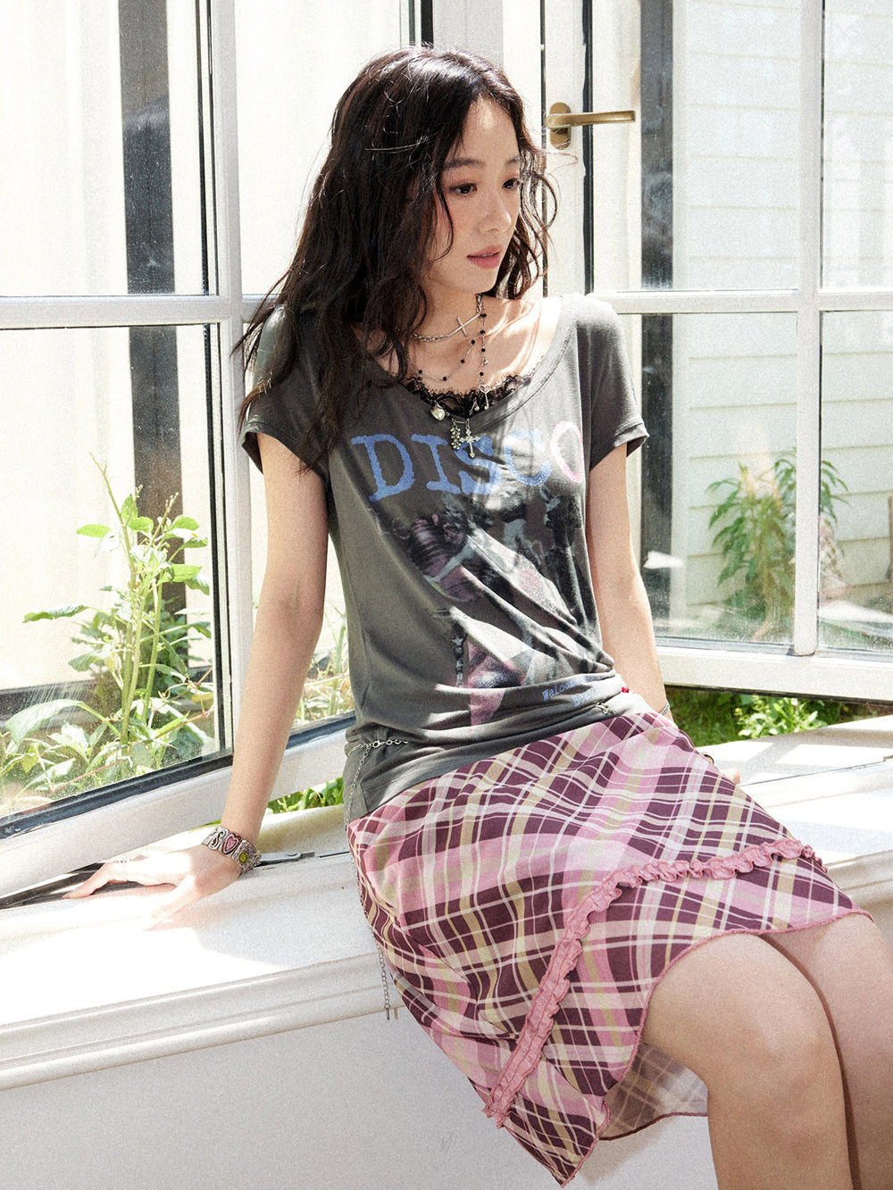 Preppy Plaid Bow Trim Mini Skirt
