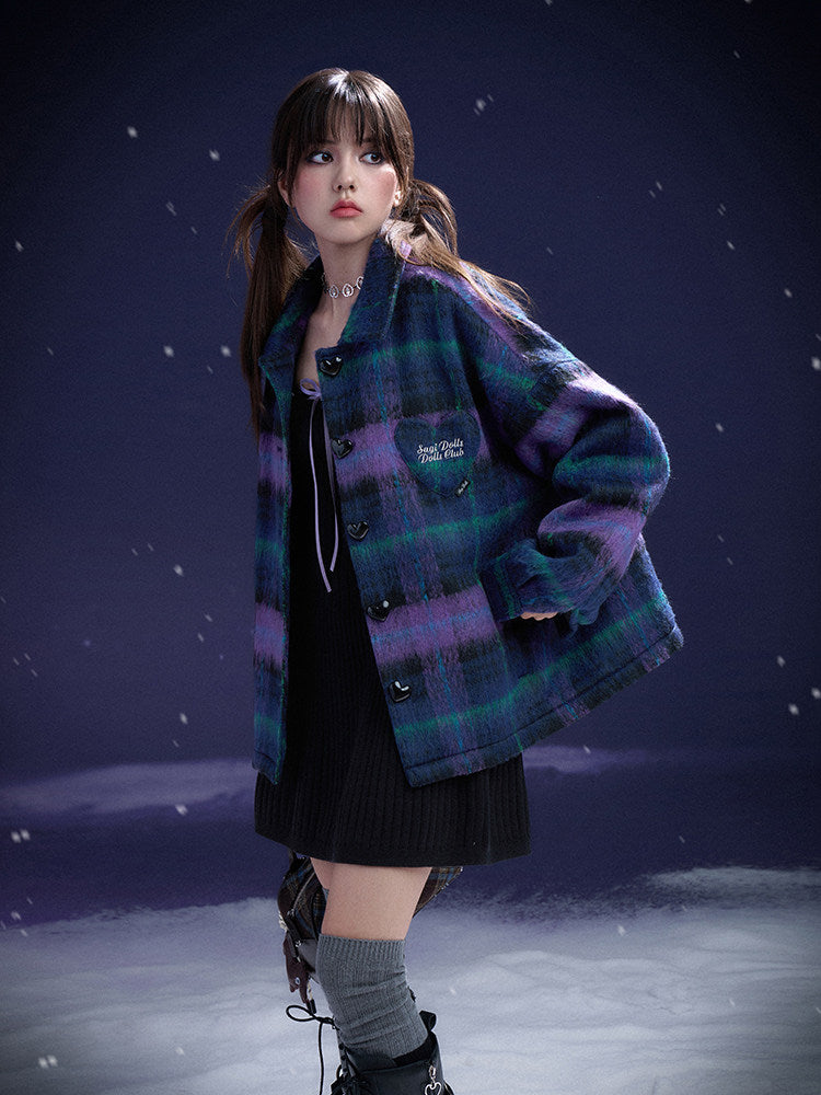 Ribbon-Trim Square Neck Knit Mini Dress