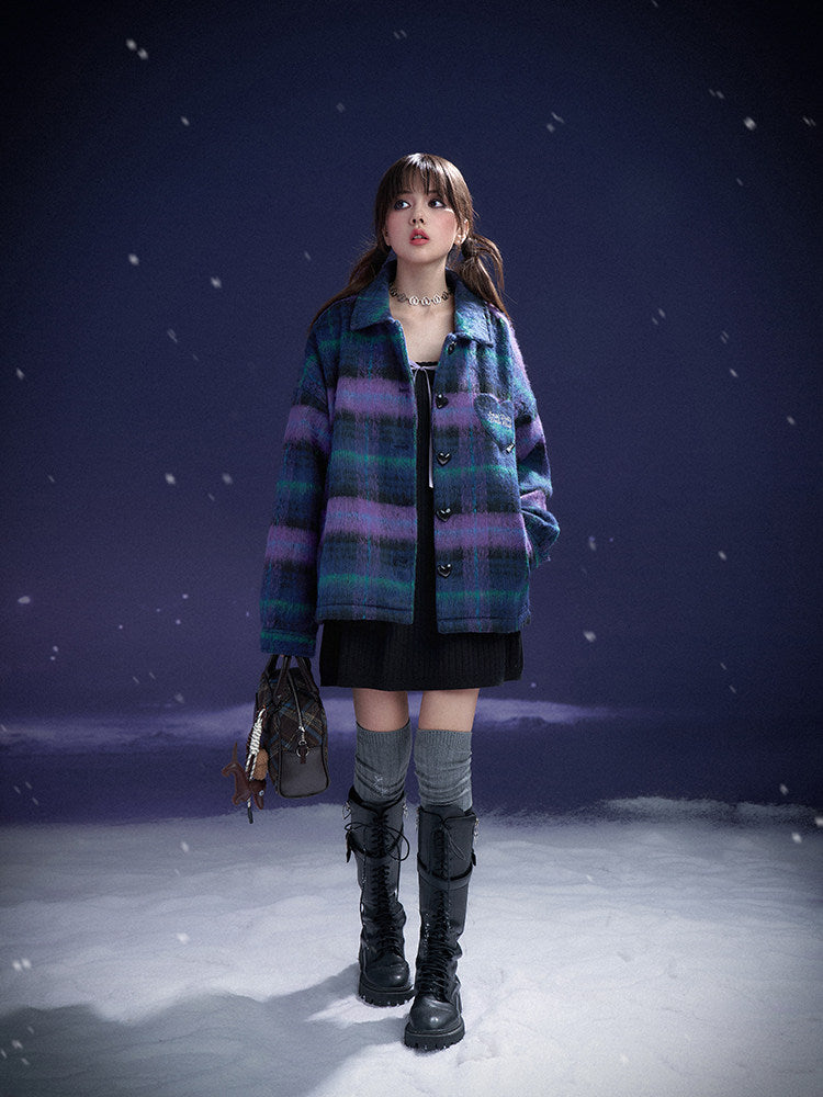 Ribbon-Trim Square Neck Knit Mini Dress