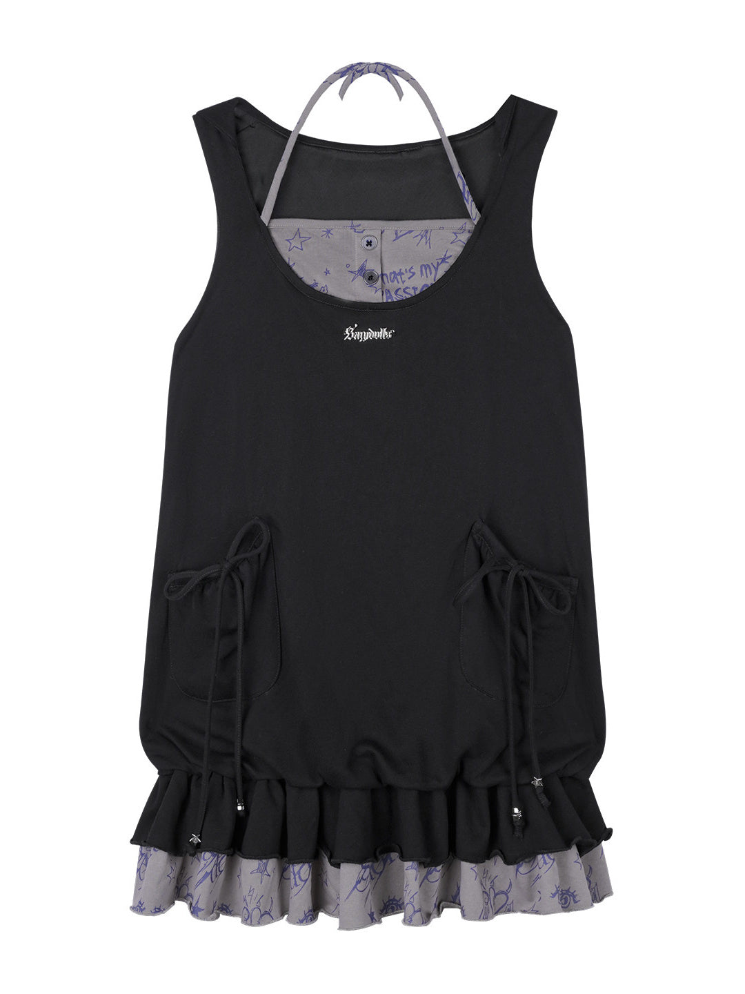 Cat Ear Layered Ruffle Mini Dress
