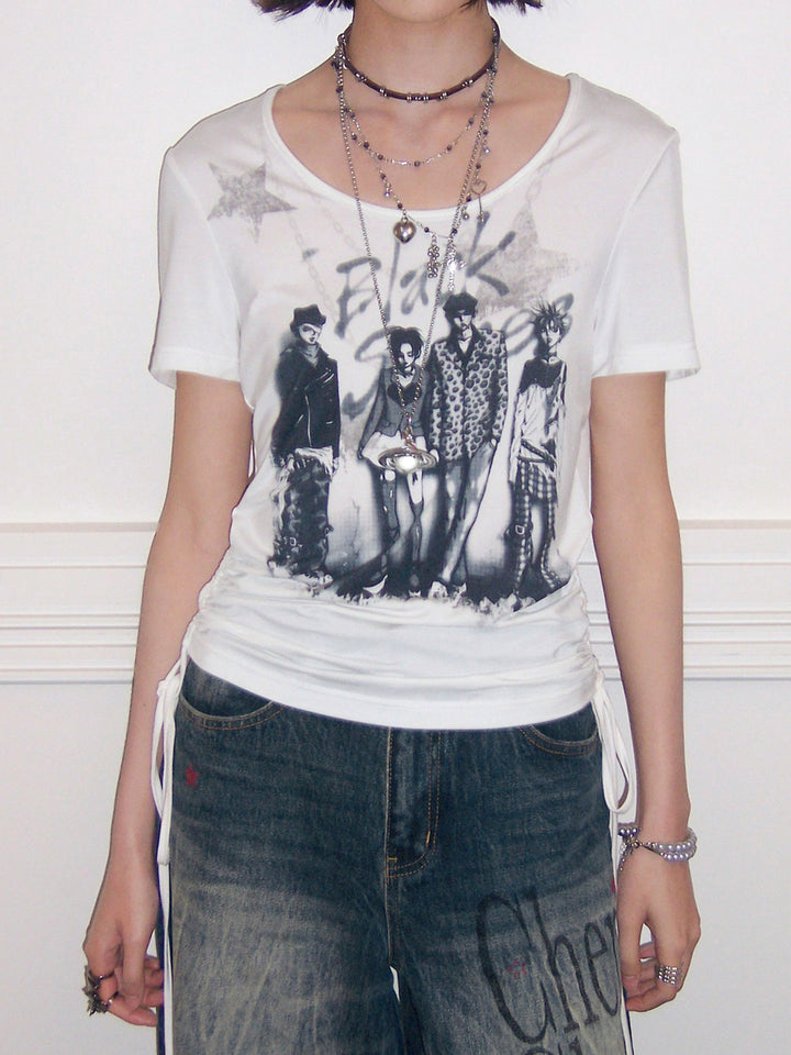 Alternative Figure Graphic Ruched Side T-Shirt