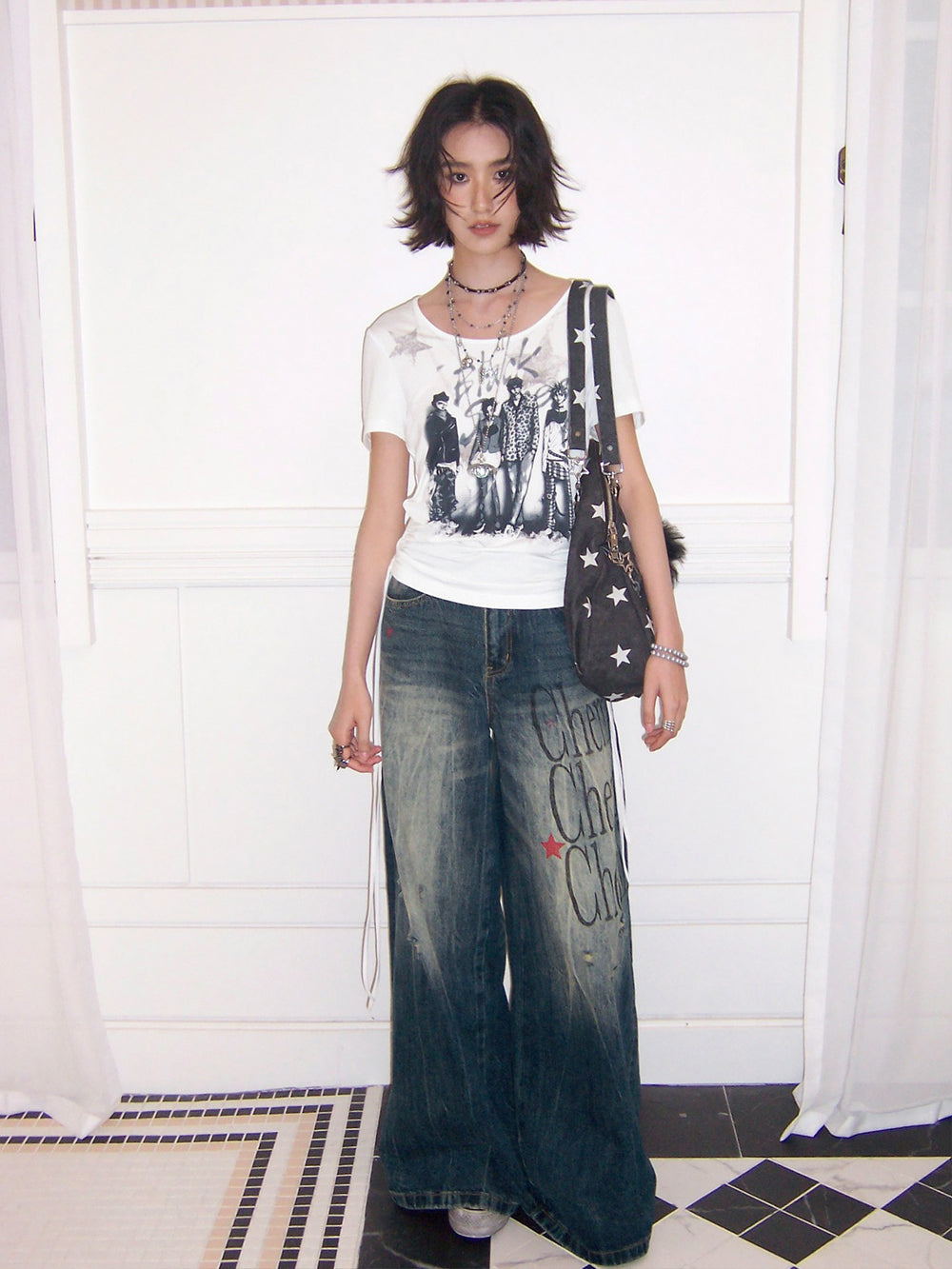 Alternative Figure Graphic Ruched Side T-Shirt
