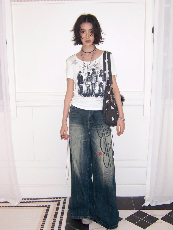 Alternative Figure Graphic Ruched Side T-Shirt